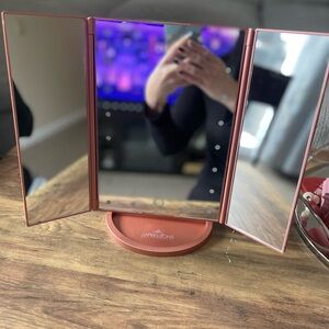 Impressions Vanity Rose Gold Tri-Fold Mirror